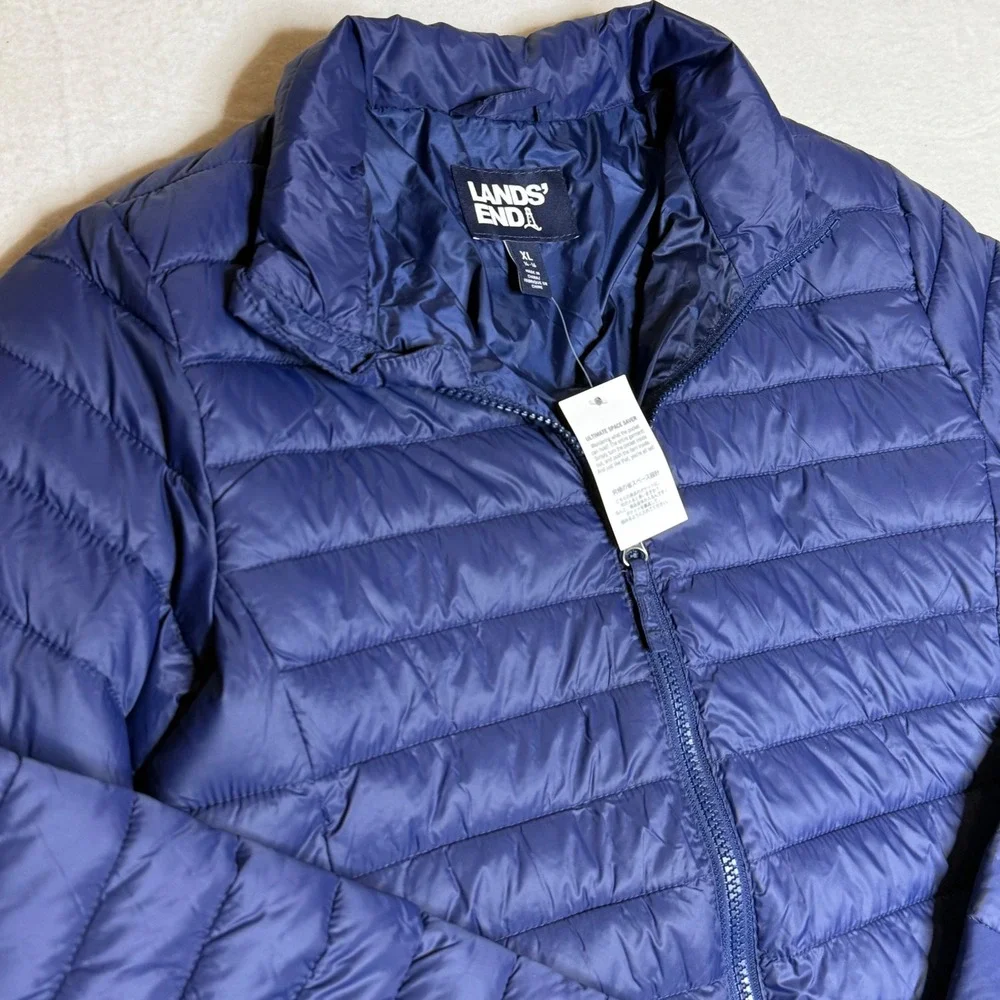 Lands End Kids Blue Lightweight Primaloft Puffer‎ Jacket Size XL 14 16